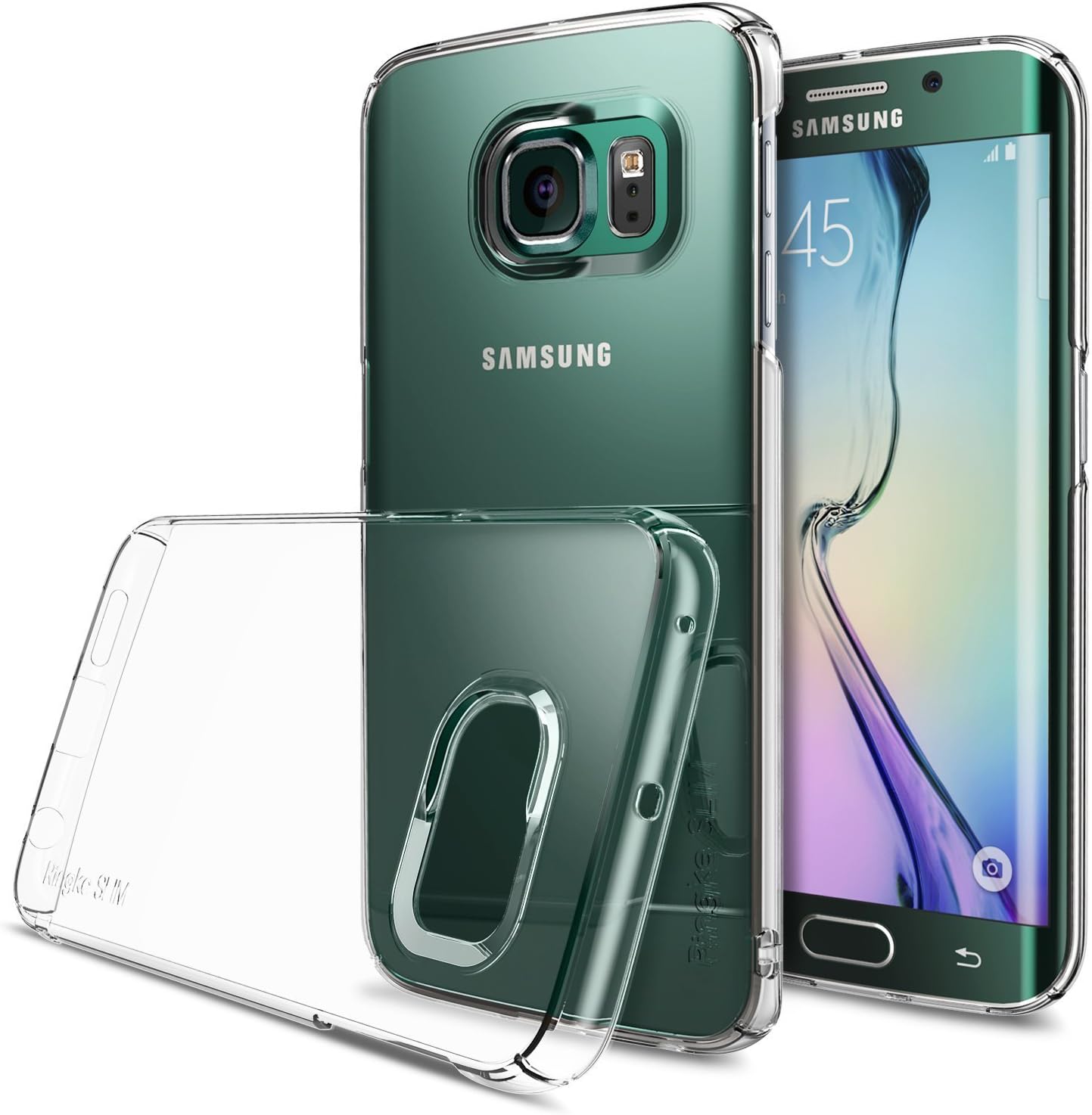 Ringke Slim Compatible with Galaxy S6 Edge Case Snug-Fit Slender [Tailored Cutouts] Lightweight & Thin Side to Side Edge Coverage Superior Coating PC Hard Skin for Galaxy S6 Edge - Clear