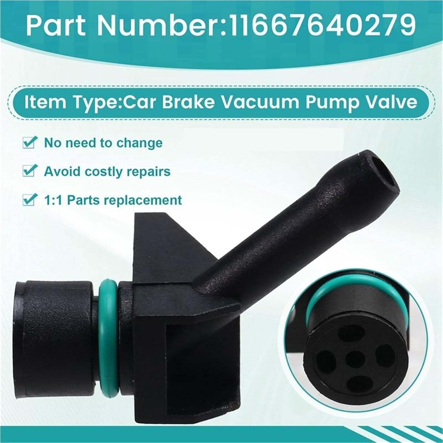 3X Car Brake Vacuum Pump Valve 11667640279 For N20 F20 F30 F10 F25