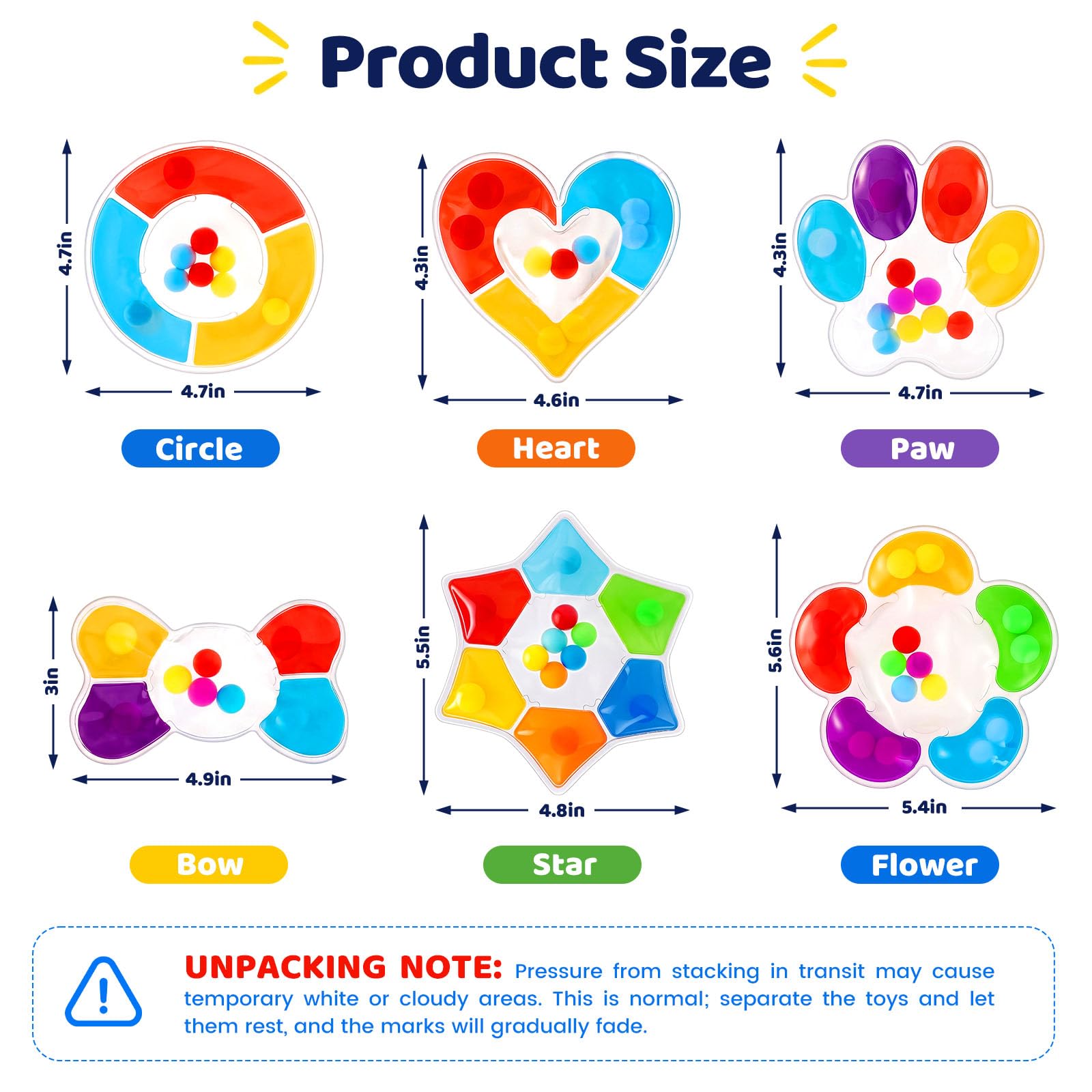 LovesTown 6 PCS Color Sorting Toys, Shape Matching Game for Kids