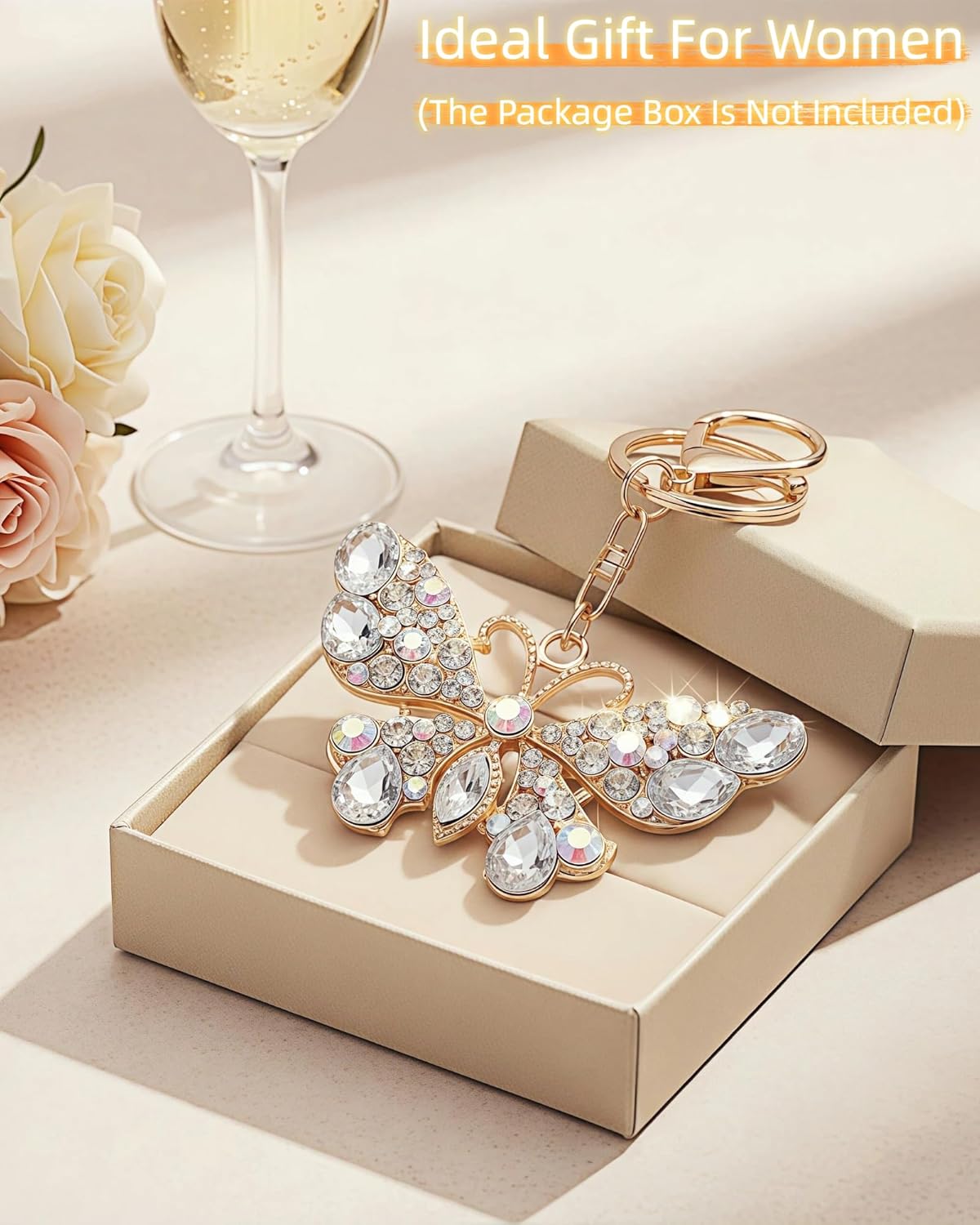 Cute Keychain for Women,Butterfly Bag Charms for Handbag,Purse Charm Car Keyring Charms,Gold Keychains Gift for Girls - Image 7