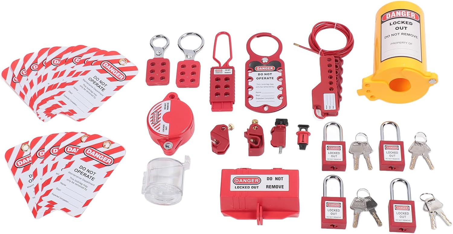サーキットブレーカーロックセット、ロックアウトタグアウトキット 安全南京錠 信頼性と耐久性