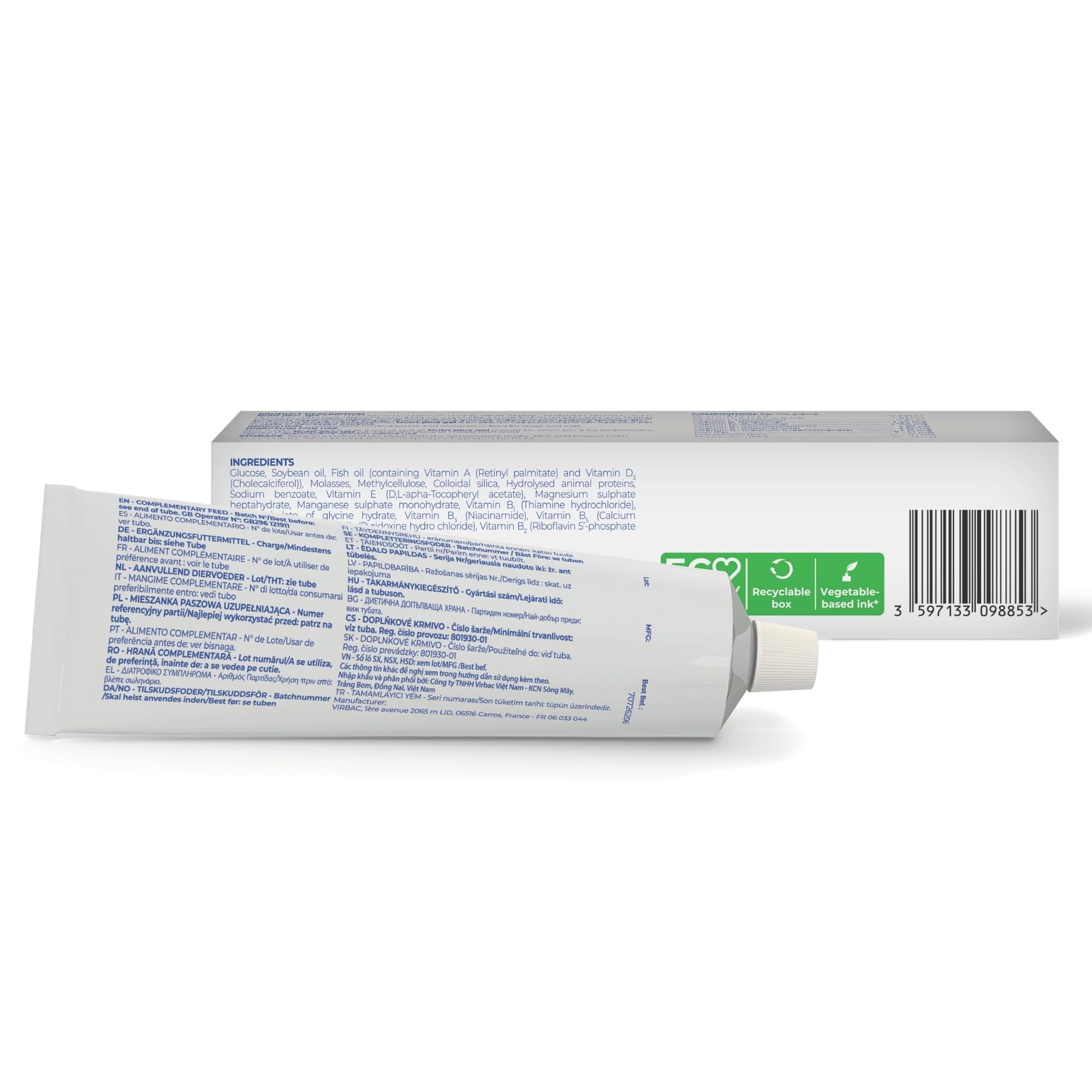 Virbac Nutri-Plus Gel | Confezione da 4 | 4 x 120 g | Alimento complementare dietetico per cani e gatti | Concentrato di energia
