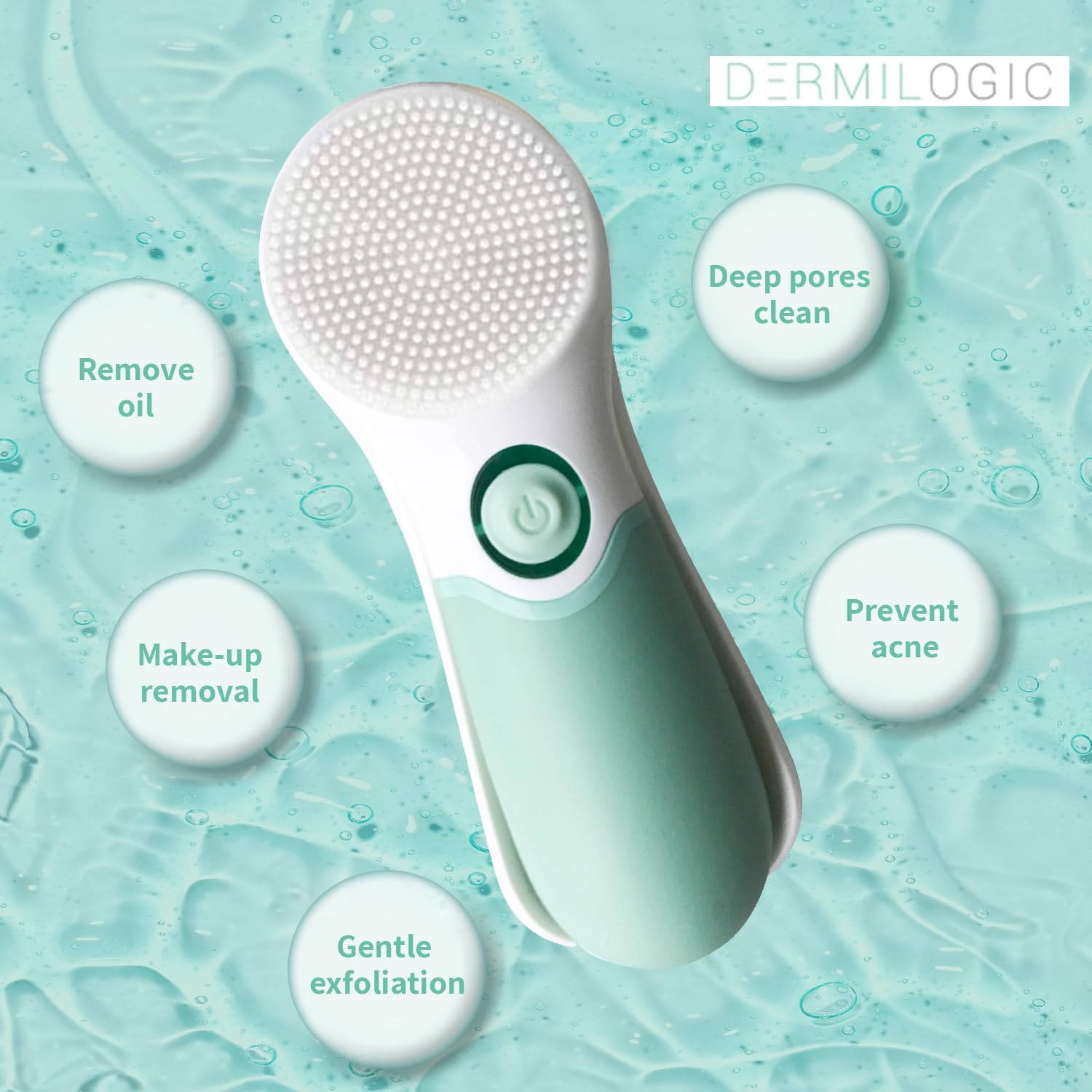 Dermilogic Silicone Facial Brush Head Replacement, Single Replacement Brush for Spinning Cleansing Devices, Gentle for Daily Skin Care Routine view 2