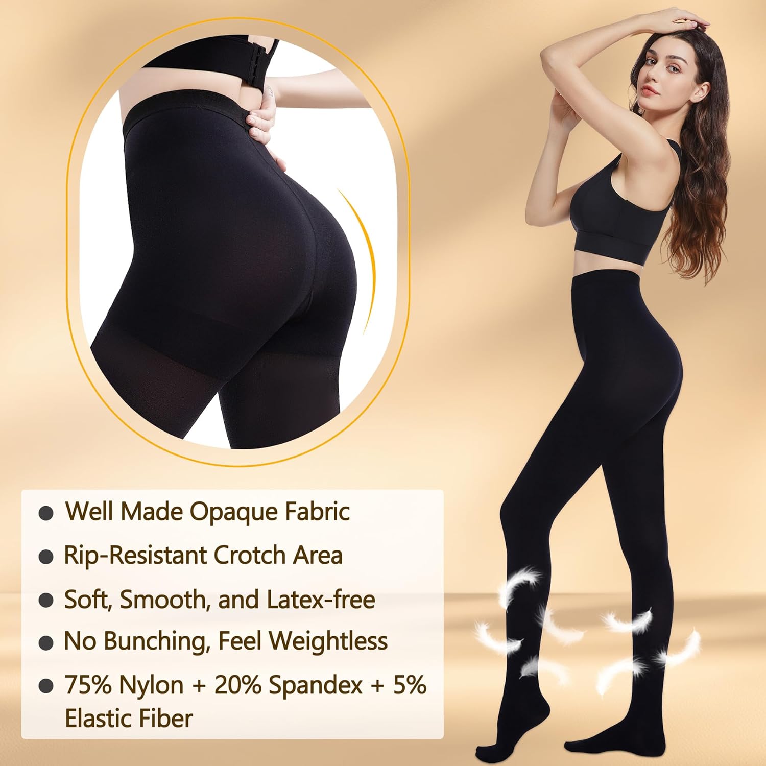 Medical Compression Pantyhose for Women Men, 15-20 mmHg Compression Tights, Closed Toe Graduated Compression Stockings, High Waist Compression Leggings, Support Hose for Varicose Veins, Edema - Image 4