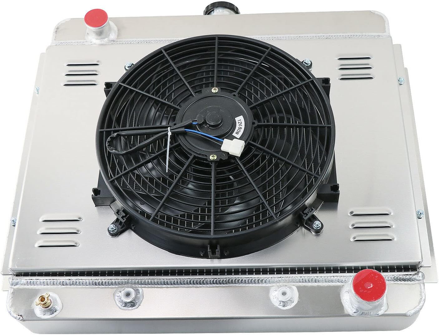 3 Row Core Aluminum Radiator for 1962-1967 Chevrolet Chevy II Nova SS 5.4L V8 with Shroud Fan and Relay 1963 1964 1965 1966 62 63 64 65 66 67