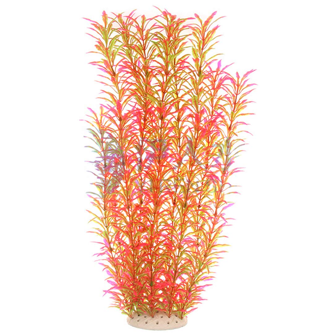 Norgail Large Aquarium Plants Artificial Plastic Fish Tank Plants Decoration Ornaments Safe for All Fish 21 Inches Tall (1pcs Pink)