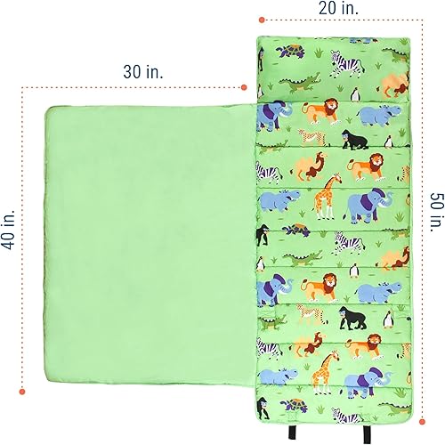 Miniatura 5 de Wildkin Tapete de microfibra para siesta para niños, tapete suave para dormir con almohada, ideal para la escuela y viajes, animales salvajes