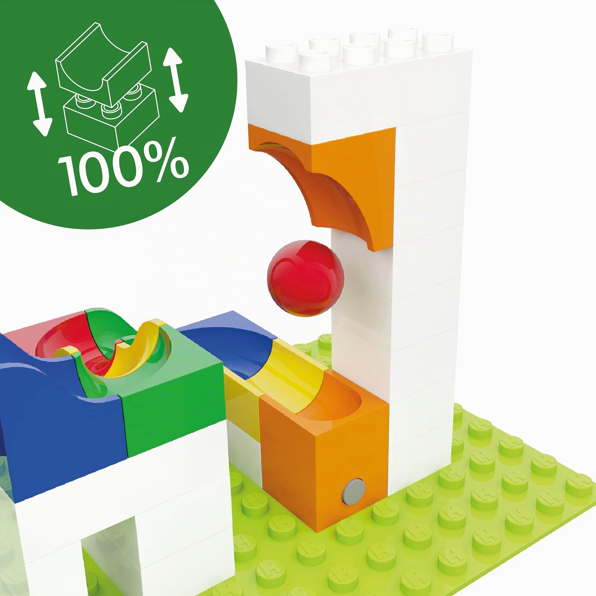 Hubelino Marble Run - Set di espansione per catapulta da 41 Pezzi, Prodotto in Germania, Certificato e premiato