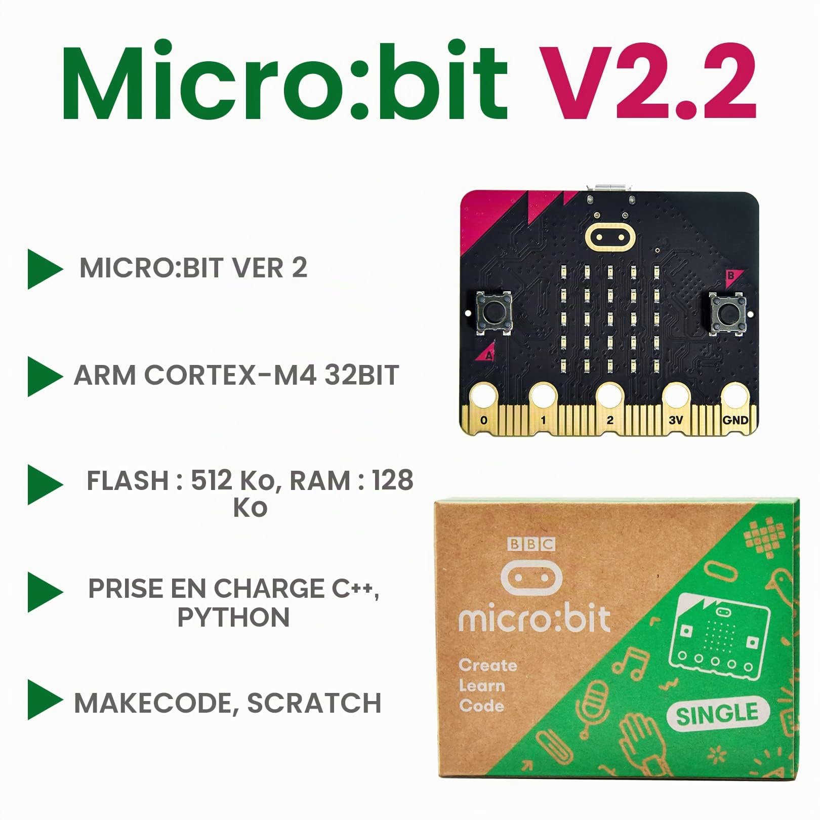 KEYESTUDIO BBC Micro bit V2.2 Kit de démarrage de capteurs avec Micro bit V2.2 Board, avec 45 modules électroniques, Code tutoriel pour Enfants et Adultes