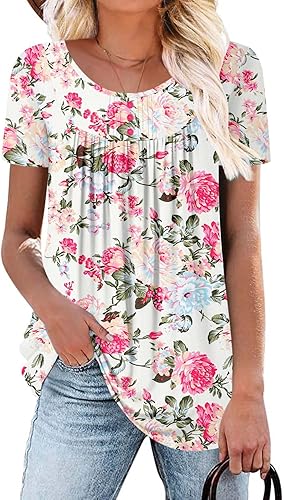 BETTE BOUTIK Blusas, camisas, túnicas de verano con mucho vuelo y bonita caída, acampanadas, con botones, para mujer, tallas CH-3XG