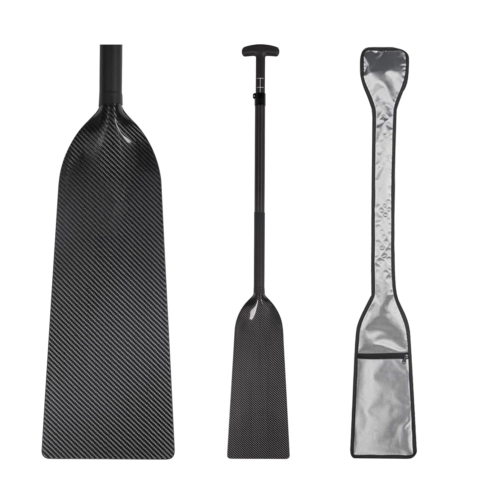 JUSTOOP Dragon Boat Paddle Lightweight Full Carbon Fiber with Paddle Bag, 120/122/125CM (47/48/49 Inches), IDBF Approved