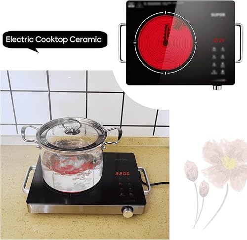 Miniatura 3 de Cacerola de vidrio transparente con tapa, juego de utensilios de cocina de vidrio con tapa, estufa de vidrio resistente al calor, doble asa,