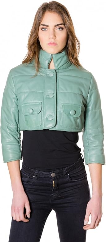 leather jacket green colour