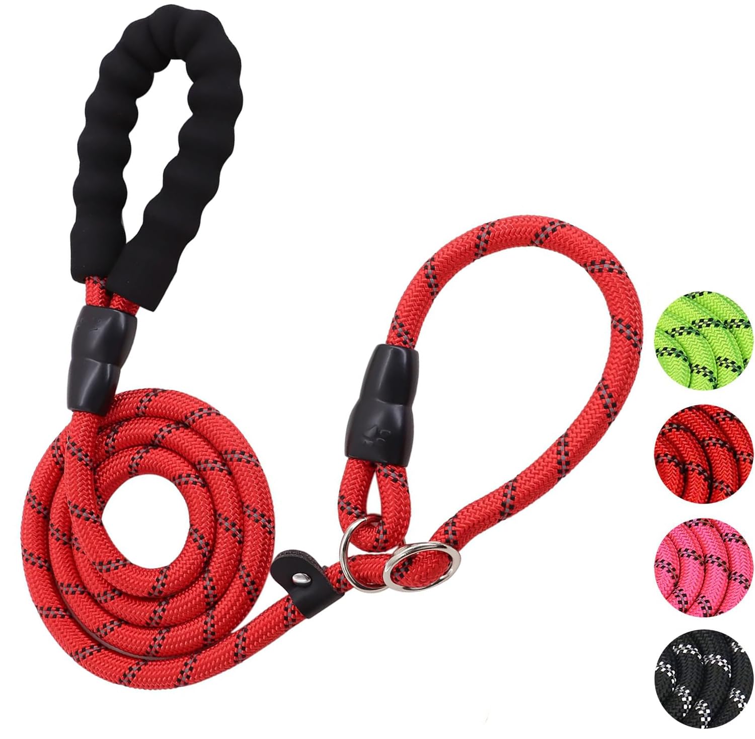 Dog Slip Lead, Training Leads for Dogs 2m Reflective Slip Leads with Soft Padded Handle