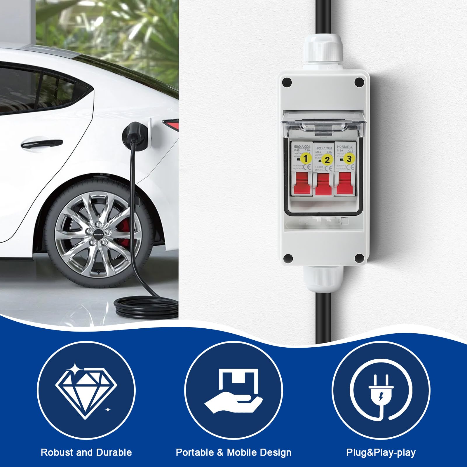 CPROSP Adaptador CEE 380V a 220V con interruptores de circuito, IP65/IP54