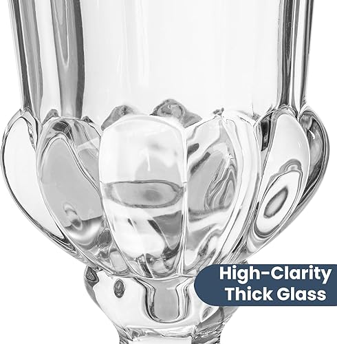 Miniatura 6 de Jarrón Urna de Cristal de 8 Pulgadas, Jarrón Grande de Cristal, Jarrones Vintage para Centro de Mesa, Botella de Flores con Pedestal, Jarrones