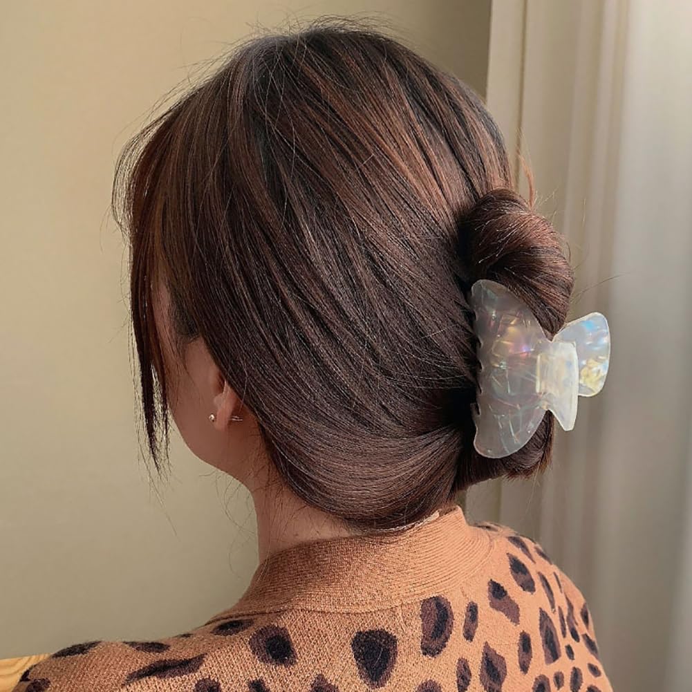 White Claw Hair Clip Non Slip Hair Clamp French Style Hair Claw Clip Strong Hold Jaw Clip Large Acrylic Hair Clip Hair Styling Accessories for Women Girls - Image 2