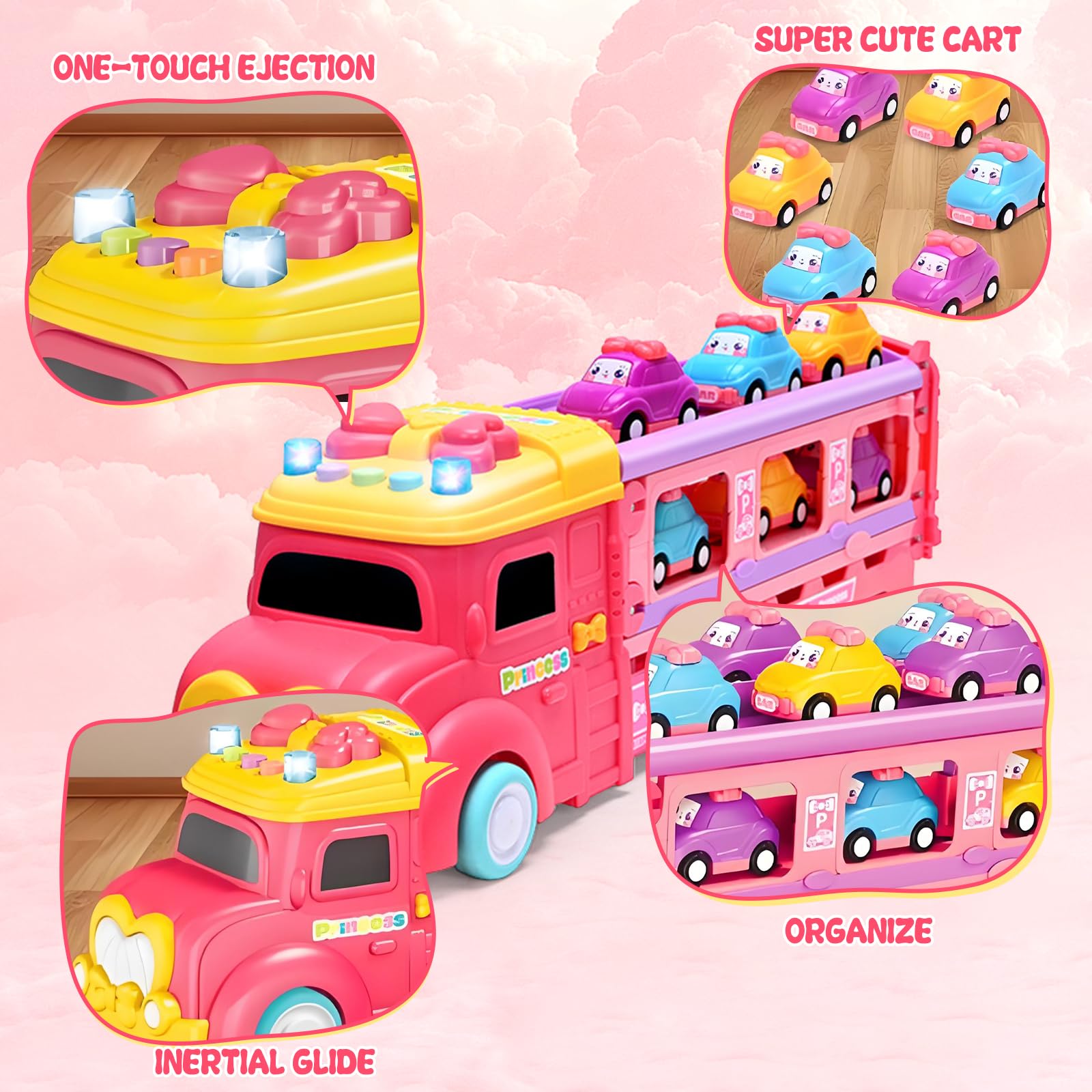 deAO Jouet Camion de Transporteur pour Enfant avec 10 Cars 2 Helicopters | 2 en 1 deAO Jouet Camion de Transporteur pour Enfant avec 10 Cars 2 Helicopters | 2 en 1