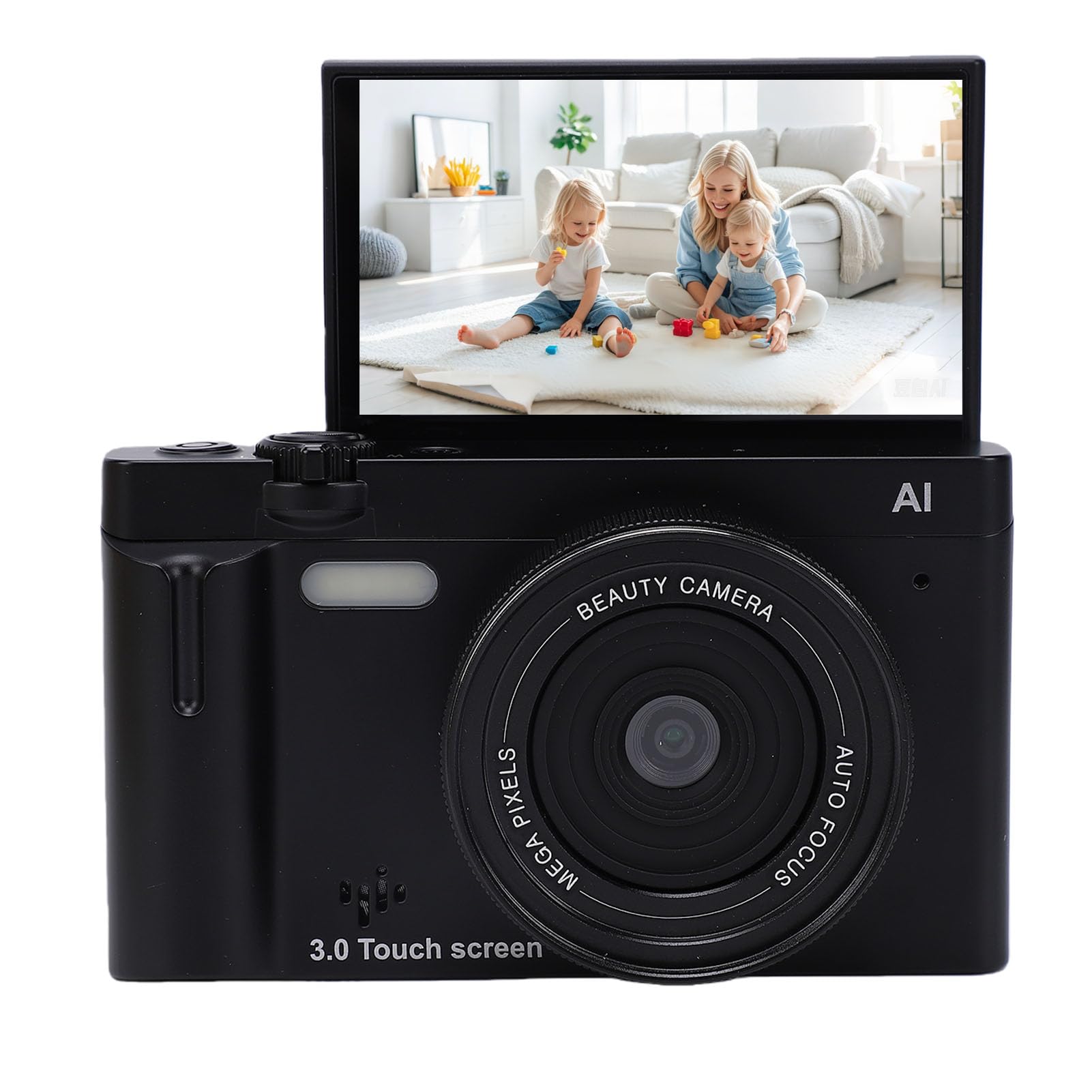 64-megapikselowy Aparat Cyfrowy 4K do Fotografii, Aparat z Ekranem Dotykowym i funkcją Wi-Fi, Autofokusem i 18-krotnym Zoomem Optycznym, Filtrami Upiększającymi AI, do