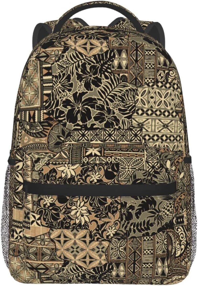 ASYG Hawaii Style Backpack Hawaiian Tribal Element Laptop Backpack Hawaii Tablet Bag Beach Bag Laptop Bag