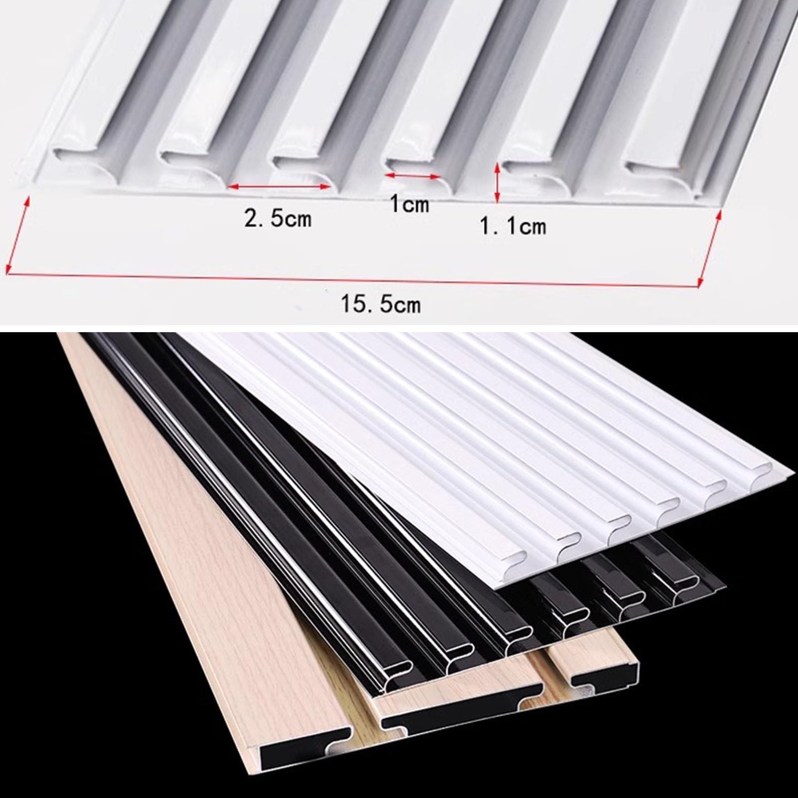 Pannello Slatwall, Doghe Ad Incastro Pannelli Da Parete, Parete Da Garage Mensola Portaoggetti Con 20 Ganci, Resistente Montaggio A Parete PVC Rastrelliera Portaoggetti Per Negozi Al Dettaglio(White,1