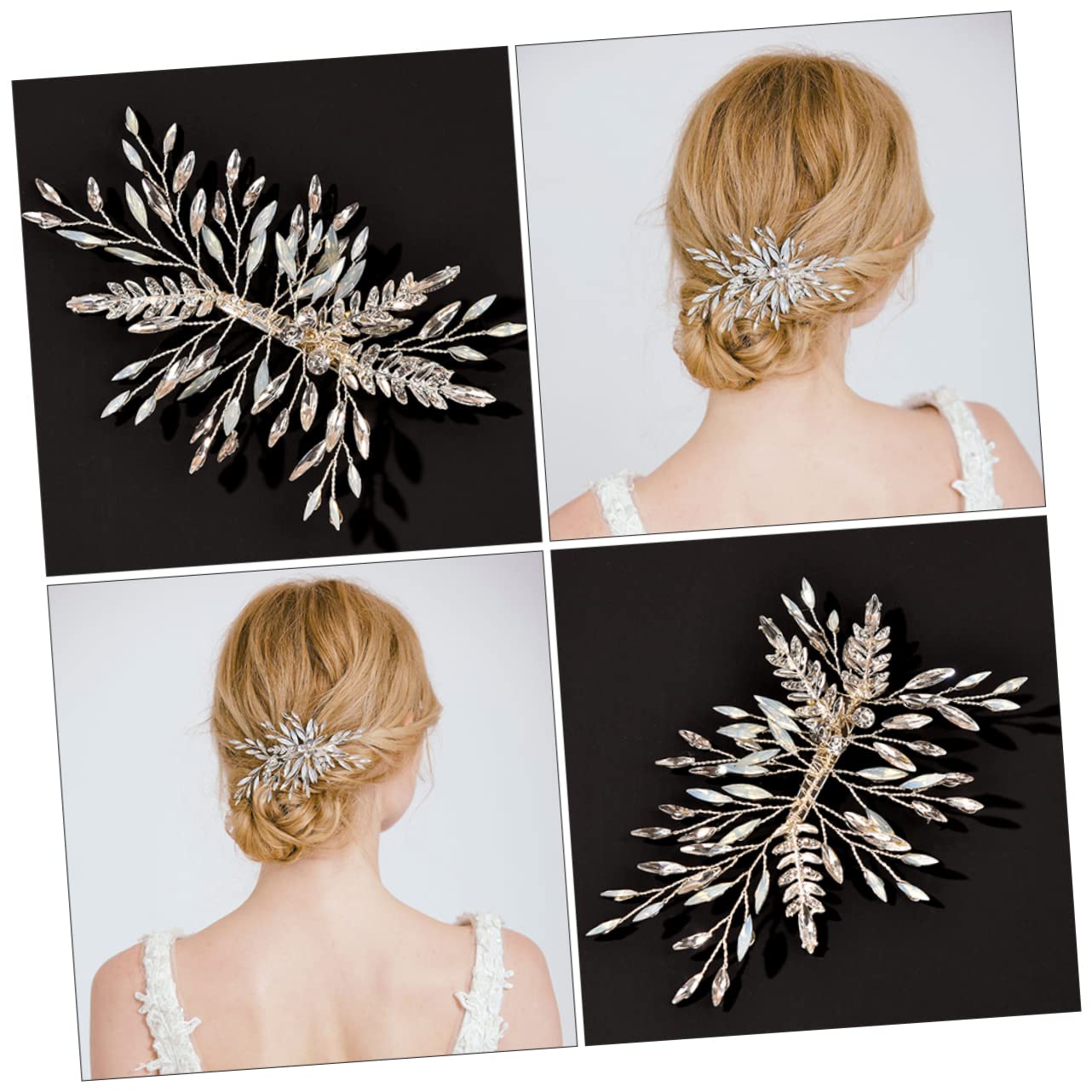 Healeved 3piezas Clip Para Cabello De Strass Forma De Accesorio Nupcial Elegante Para Bodas y Fiestas Para Mujeres y Niñas Diseño Ligero y Cómodo