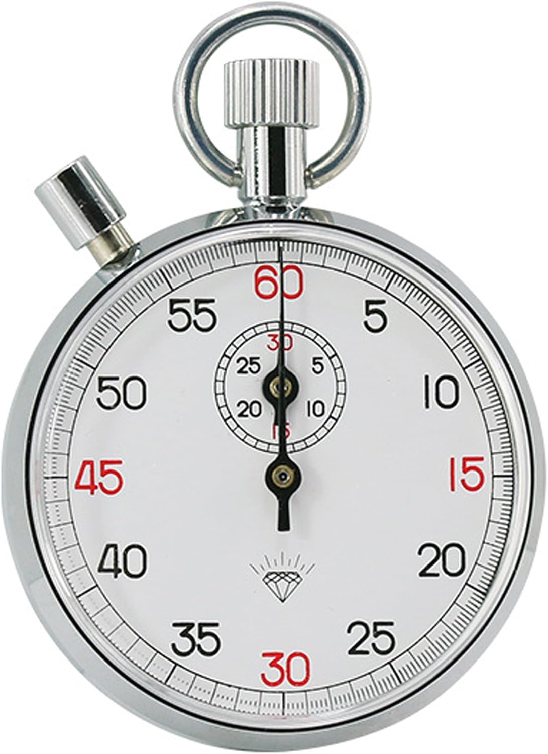 Mechanical Stopwatch, 13-Jewel Analog Timer with Pause, Precision Timing for Sports, Soccer, Physics Experiments (60s/30m)