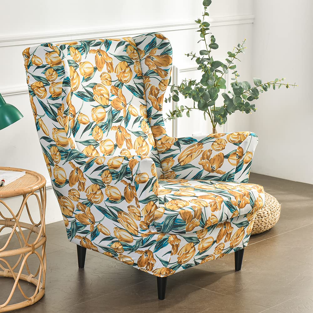 Copripoltrona Con Orecchie 2 Pezzi - Fodera Elastica Per Poltrona, Design Elegante, Taglia Unica - Foto 8