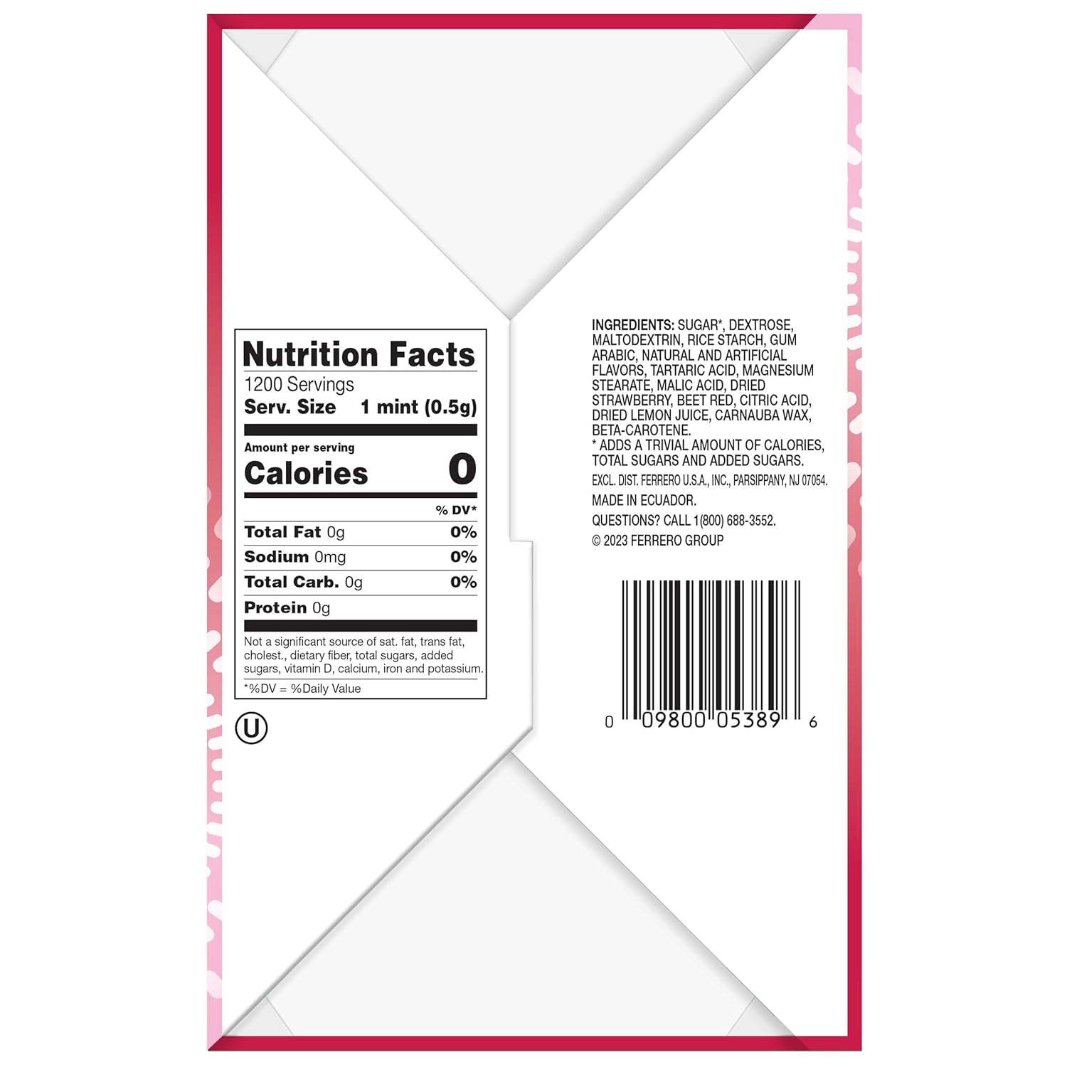 Tic Tac Strawberry & Cream, On-the-Go Pocket-Sized Mints, 100 pieces, Bulk 12 Pack, 1.7 oz Each