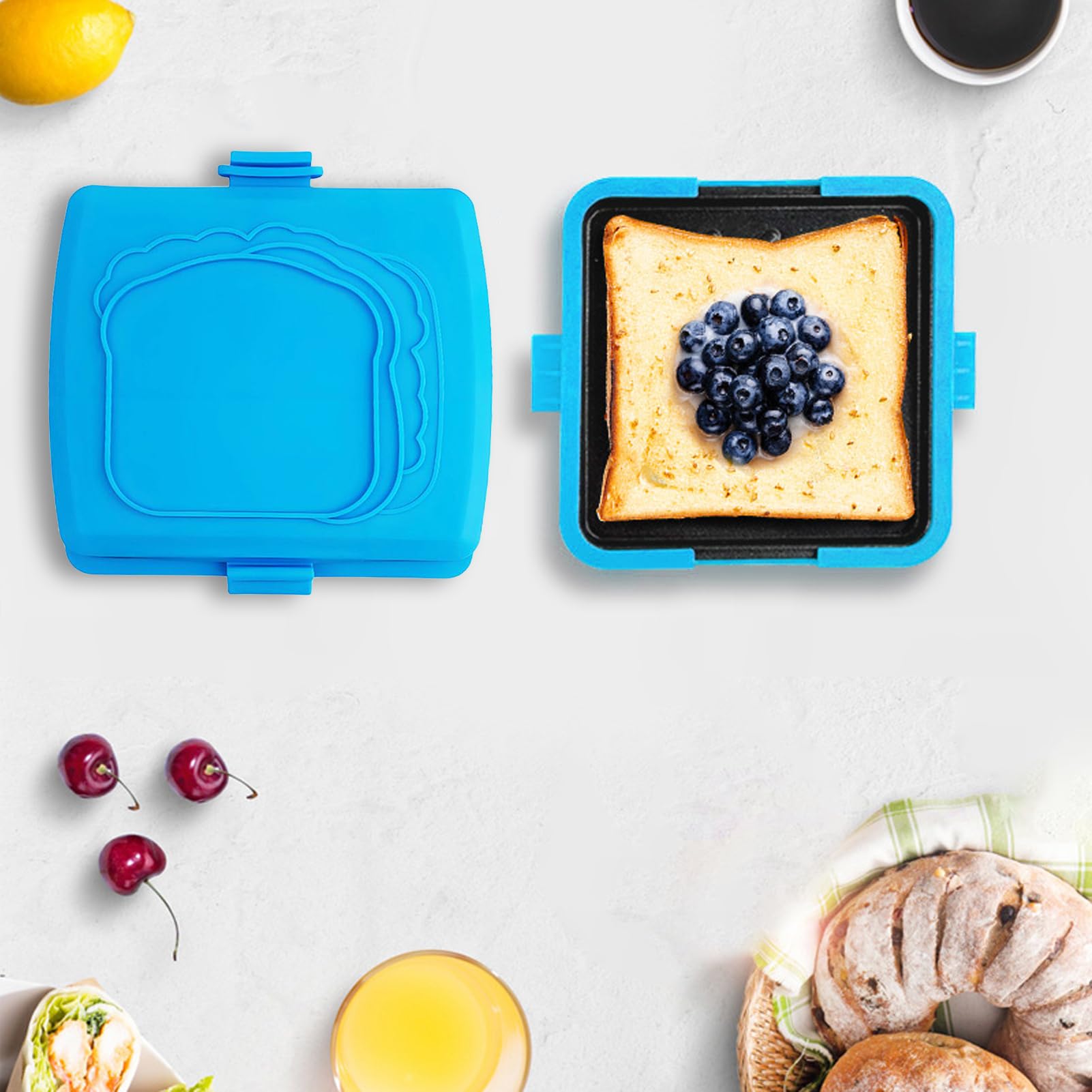 Sandwichera Para Queso A La Plancha - Utensilios De Cocina Resistentes Al Calor,Tostador Y Sandwichera Para Microondas Desayuno - Para Pan Empanada Quesadilla Desayuno Casa Viaje Preparación Alimentos