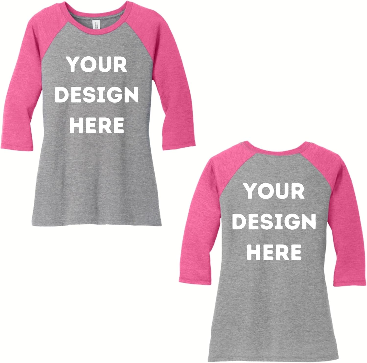 Custom Women's Raglan Sleeve Baseball Jersey, Lightweight T-Shirt with Front & Back Printing, Personalized Logo Branding