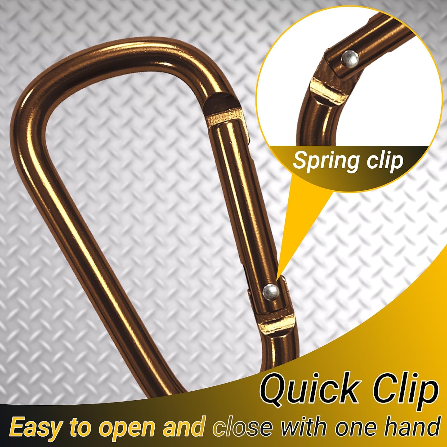 13 Colors Heavy Duty Aluminum D Carabiner Clips & Key Rings, Black & Sliver Corrosion Resistant Keychain for Keys, Outdoor Sports, Hiking, Camping, Fishing & Hanging Gear