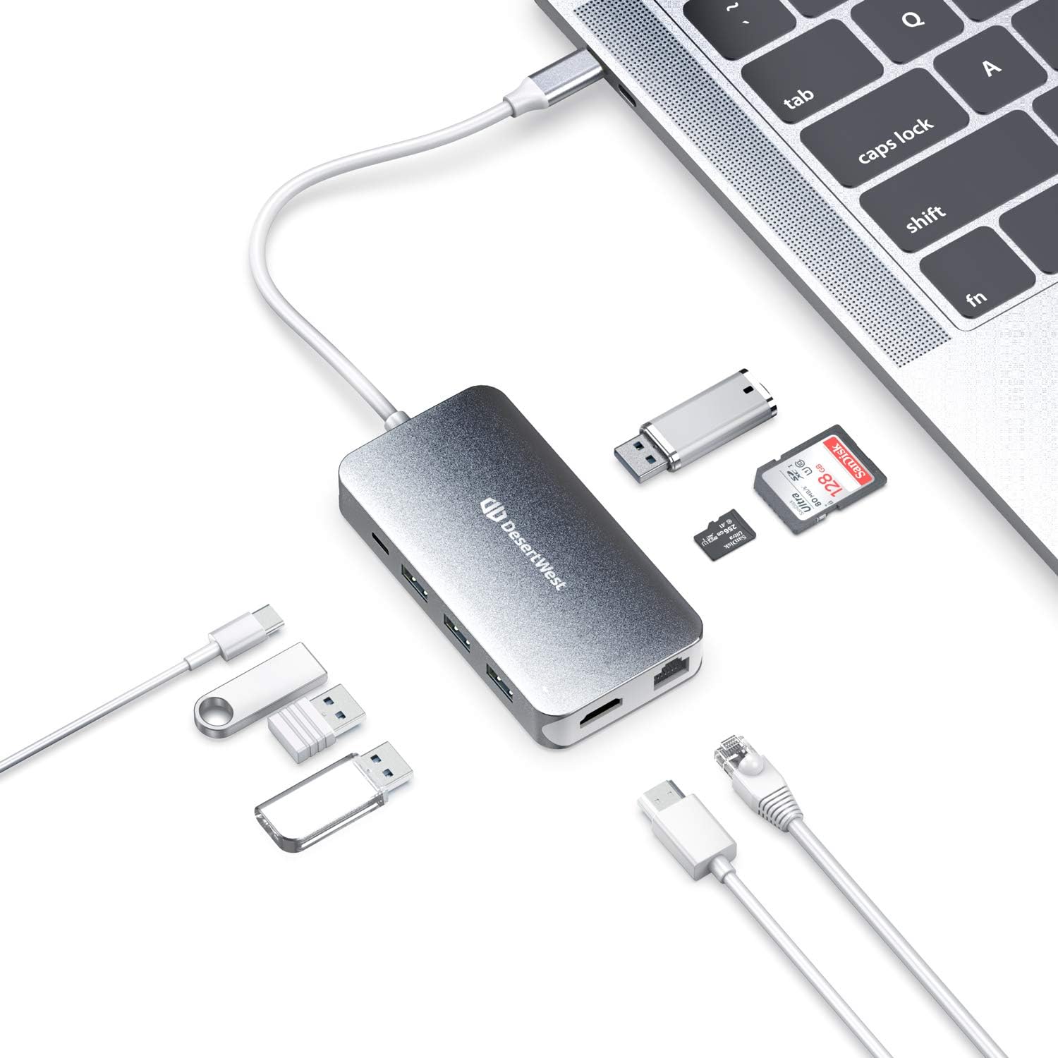 USB C Hub, 9 in 1 USB C Adapter with 90W Power Delivery,4K USB C to HDMI, Ethernet Port, 4 USB 3.0 Ports, Micro SD/TF Card Reader, for MacBook/Pro/Air 2016/2017/2018, ChromeBook, XPS, and More