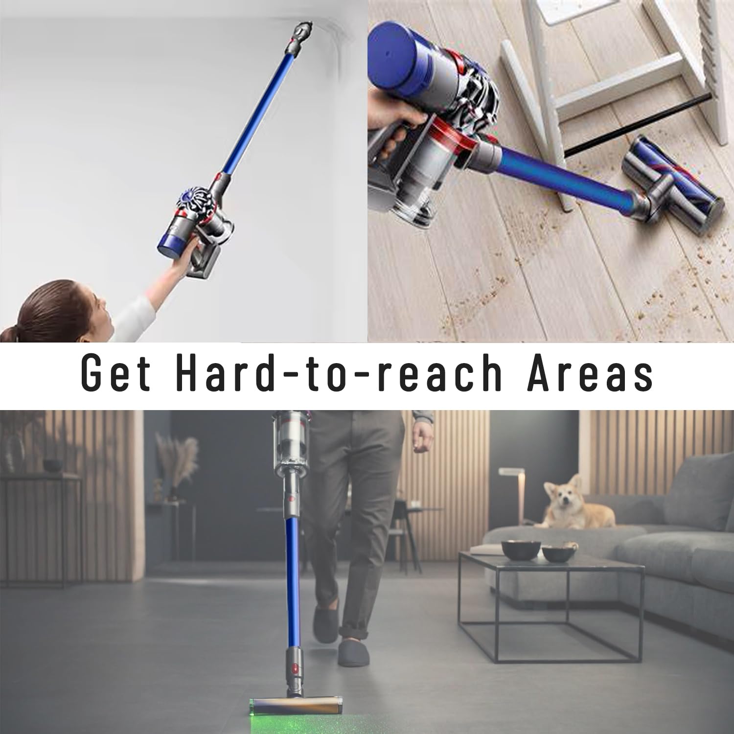 Tubo de extensión, accesorios de repuesto para aspiradora Dyson V15 V11 V10 V8 V7, accesorios de repuesto de varita de liberación rápida, 28.5 pulgadas (azul)