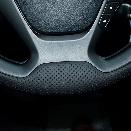 Miniatura 4 de MEWANT Fundas de volante de automóvil de cuero artificial negro cosido a mano para Kia Forte (Forte Koup Forte5) 2014-2018 K3 2013-2018 Ceed Cee'd