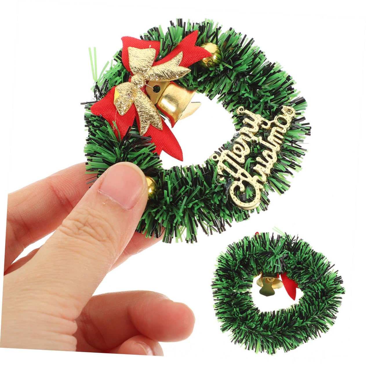 20piezas Mini Guirnalda Navideña Lazo Guirnalda Miniatura Artificial para Colgar Decoración de Invierno para Manualidades y DIY