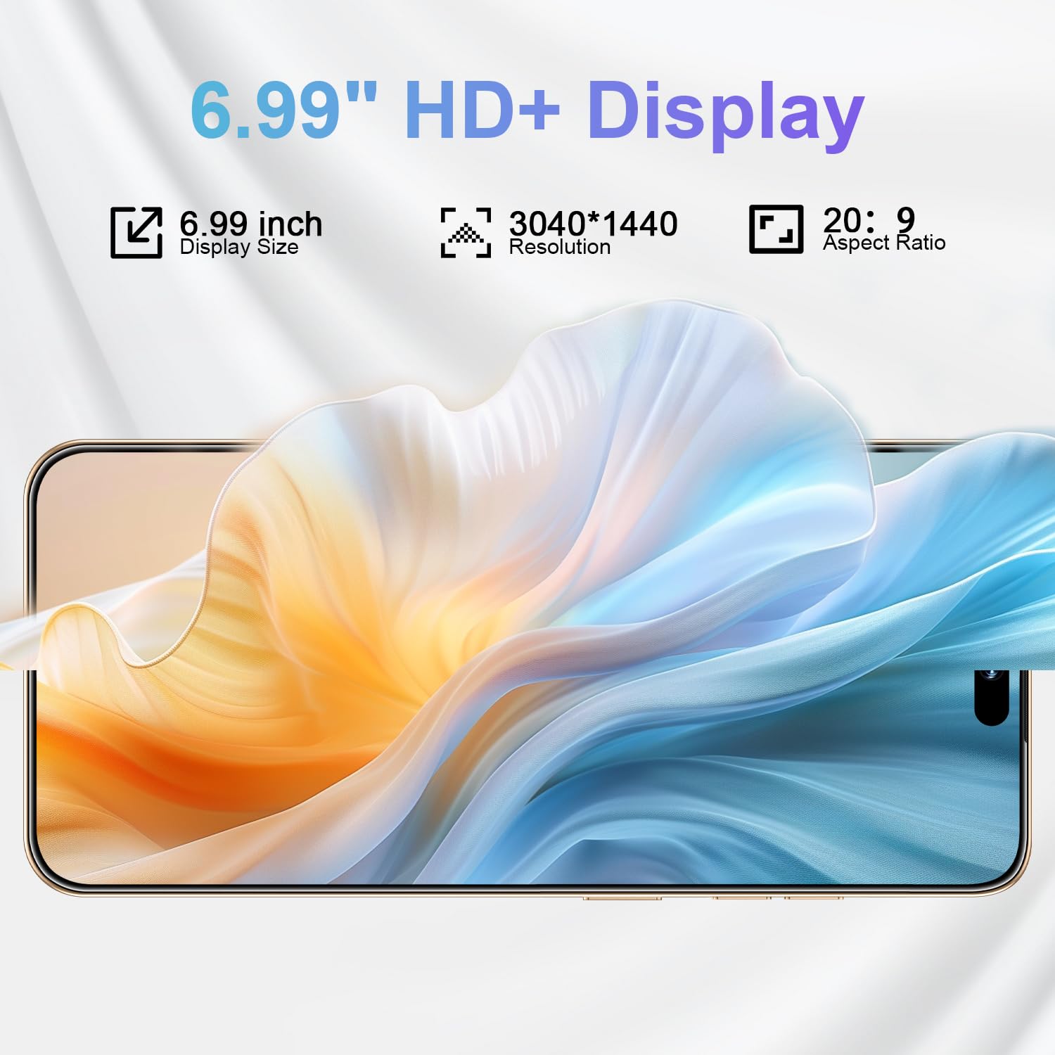 16PROMA X Unlocked Phone, 6.99inch Cell Phone with Android 13 12GB+512GB 7000mAh Long Battery Life, HD Screen Smartphone with Dual SIM, Fingerprint Lock, Face ID, Photos 5G Phone (Green)