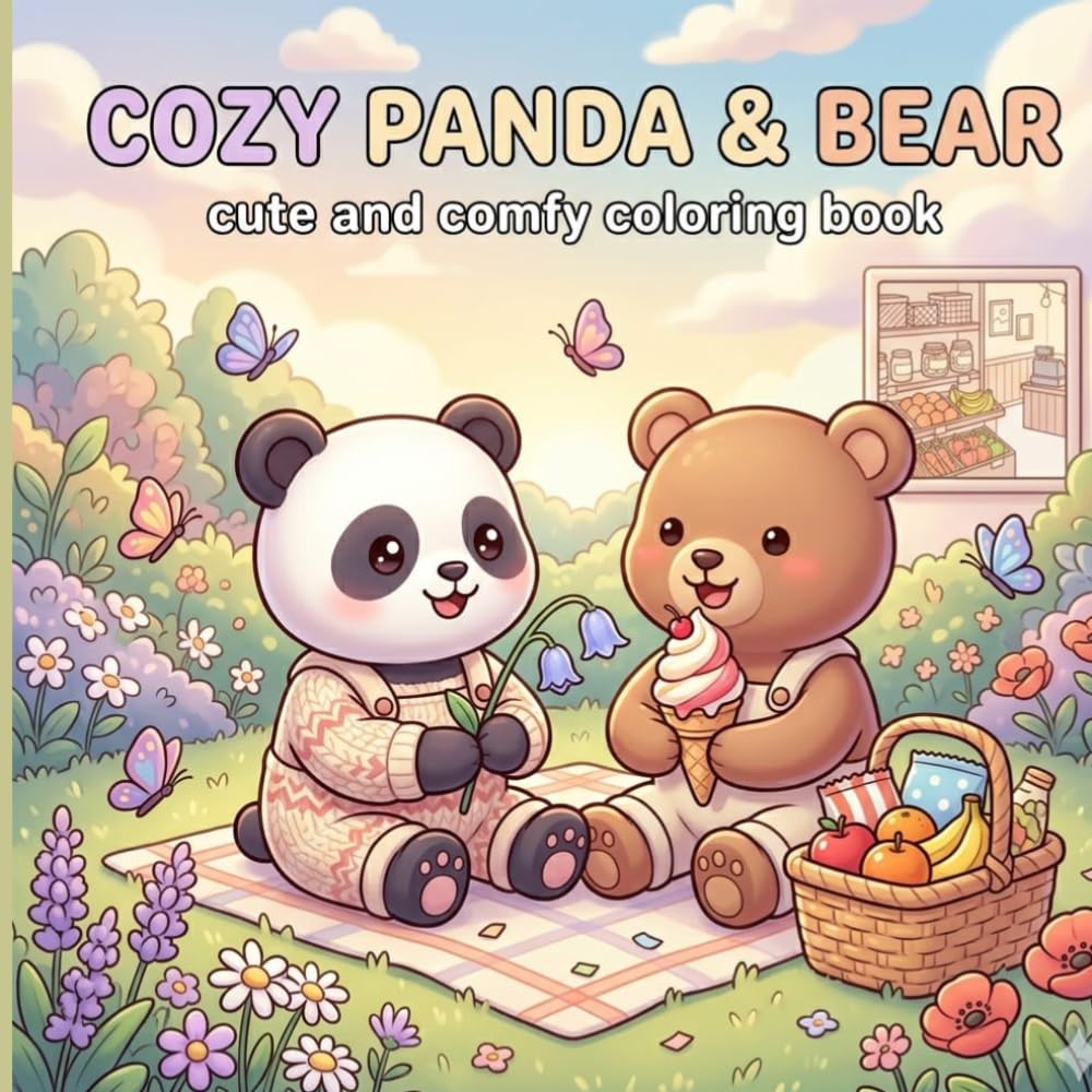 Cozy Panda & Bear Adventures: A Cute and Comfy Coloring Book for Relaxation and Fun