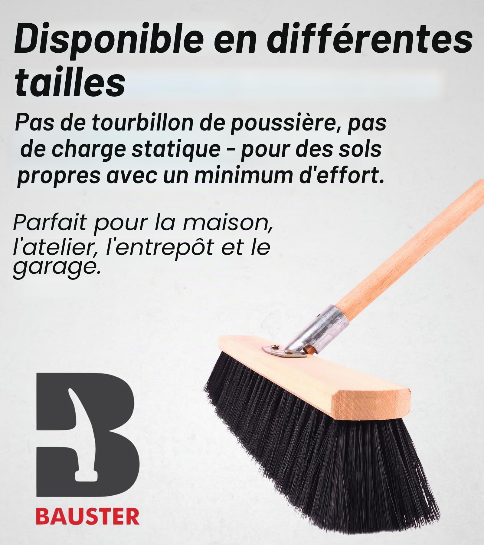 Balai robuste de 800 mm - Avec manche de 120 cm - Balai de rue et jardin - Pour routes, trottoirs et intérieurs