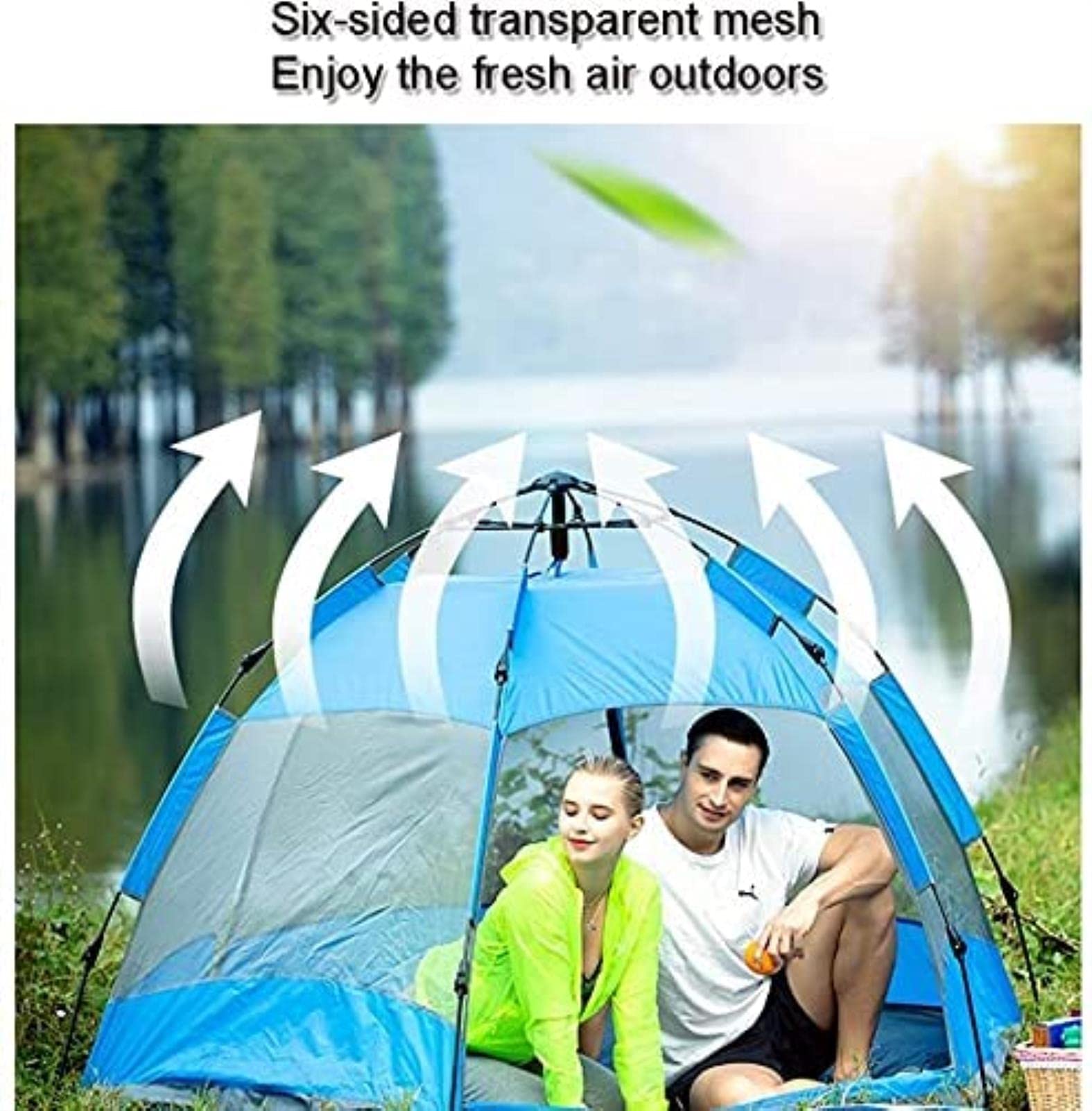Przenośne namioty kempingowe, automatyczne namioty kempingowe dla 3-5 osób, namiot kopułowy z 2 drzwiami, wodoodporny, antypoślizgowy, do rodzinnych wędrówek
