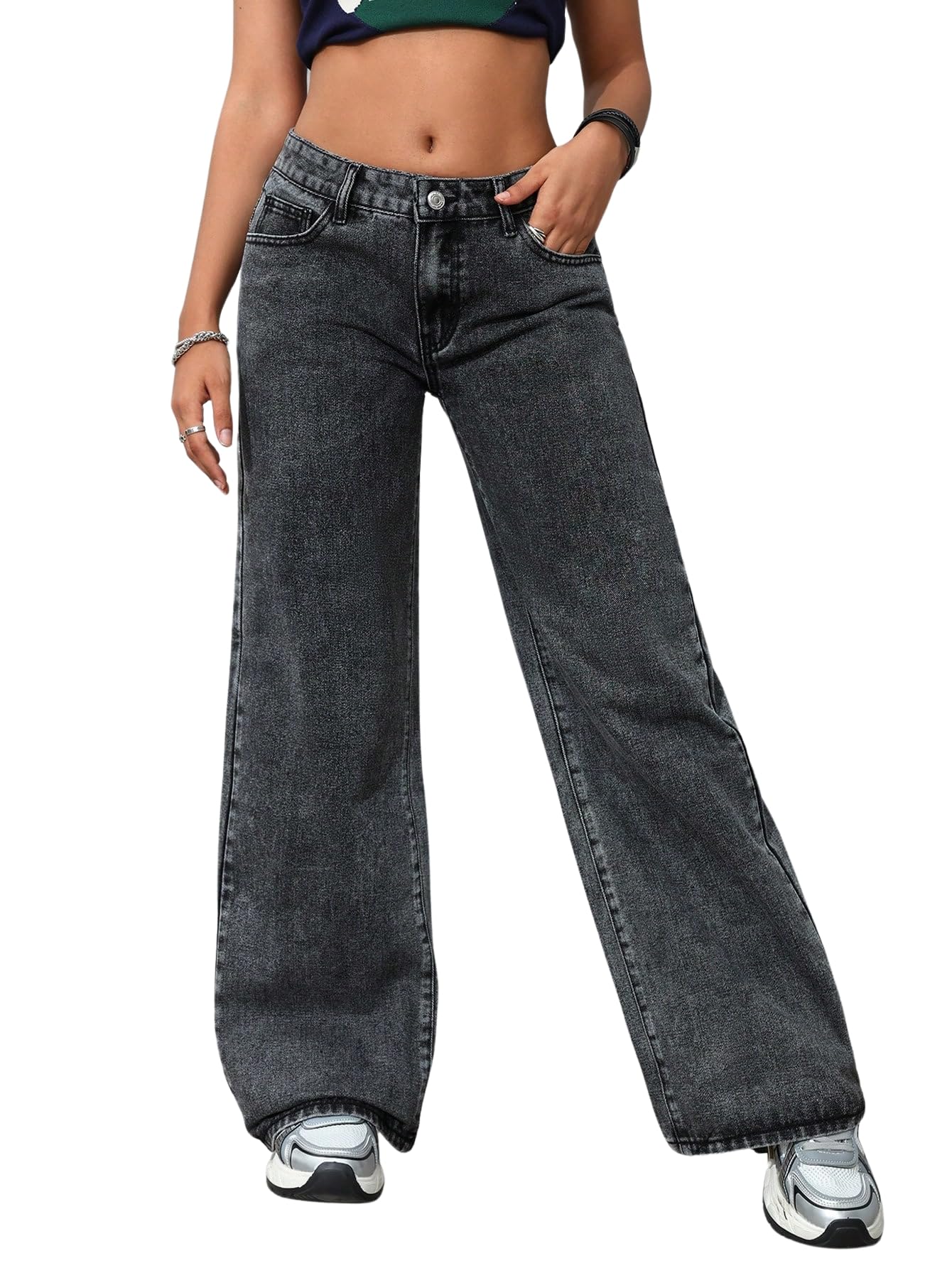 Denim Baggy Jeans for Women | Stretchable High Waist Straight Fit Jeans for Women | High Rise Stretch Denim | Loose Fit Plus Size Denim (Sizes - 24 to 44) WJ-1205S12-$-image-19