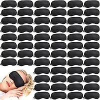Tarpop 200 Pack Black Sleeping Eye Masks Individually Wrapped with Adjustable Straps for Travel, Parties, Team Building & Sleep