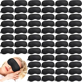 Tarpop 200 Pack Black Sleeping Eye Masks Individually Wrapped with Adjustable Straps for Travel, Parties, Team Building & Sleep