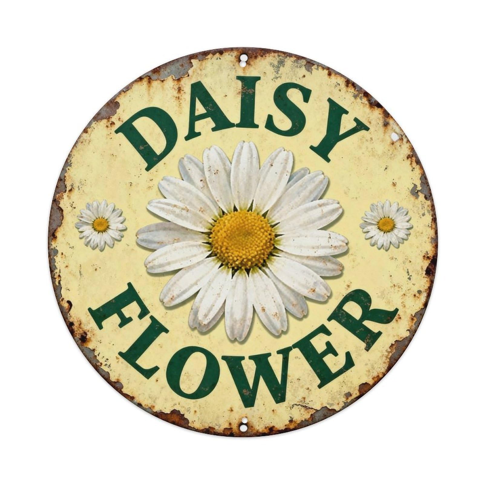 Daisy Flower Metal Tin Sign Plaque