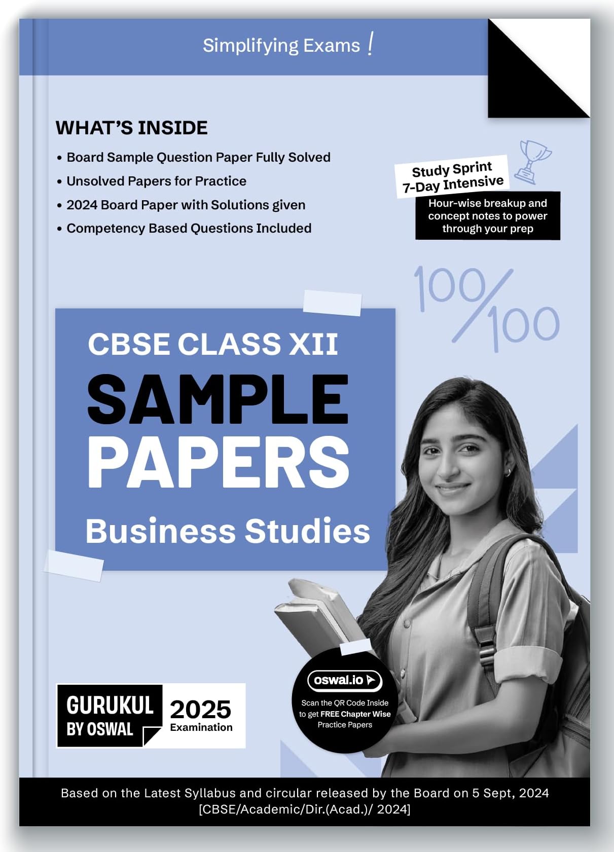 Gurukul By Oswal Business Studies Sample Papers for CBSE Class 12 Board Exam 2025 : Fully Solved New SQP 2025, Solved Sample Papers, Unsolved Sample Papers, Board Solved Papers 2024, Latest Syllabus