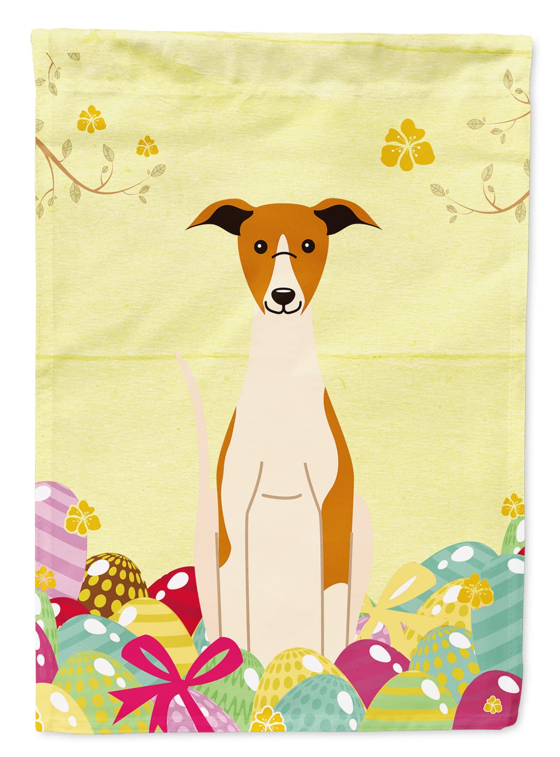 Drapeau jardin Whippet œufs de Pâques petite taille multicolore Caroline's Treasures