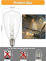 Vista 2 de Paquete de 10 bombillas ST35 de repuesto Edison transparentes, 5 W, base de tornillo C7/E12 de 5 vatios para luces de cadena de patio