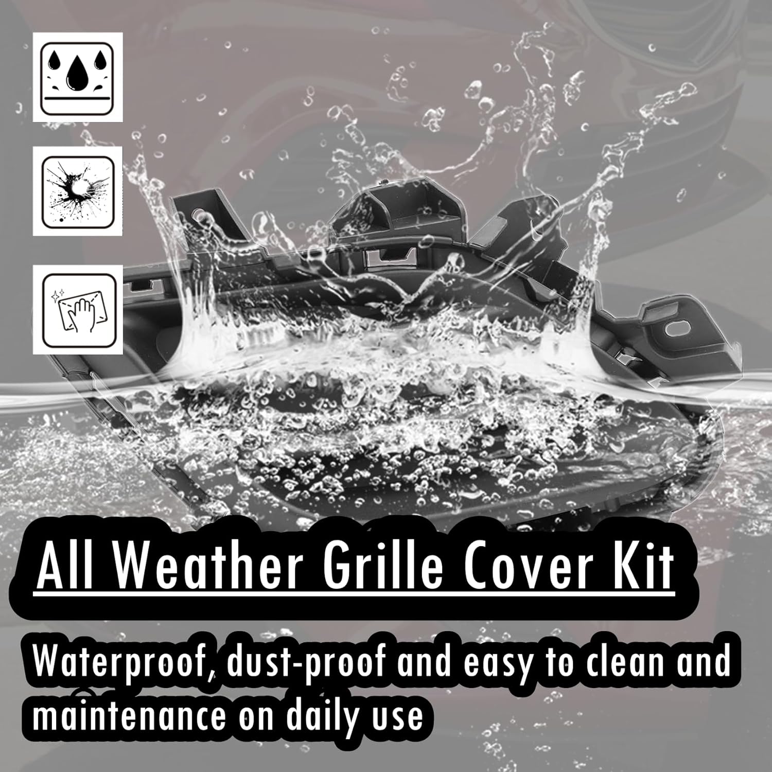 Front Bumper Lower Grille with 1 Pair Fog Lamp Light Bezel Covers Molding Trim Fit for Mazda 6 2014 2015 2016 2017 (No Logo) Replace for GJR9501T1A GHP950C11A GHP950C21A