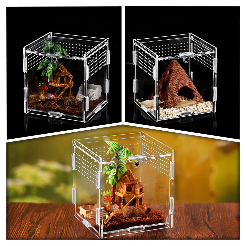 Snake Humid Box Reptile Habitat Enclosure Transparent Acrylic Reptile Breeding Box ...