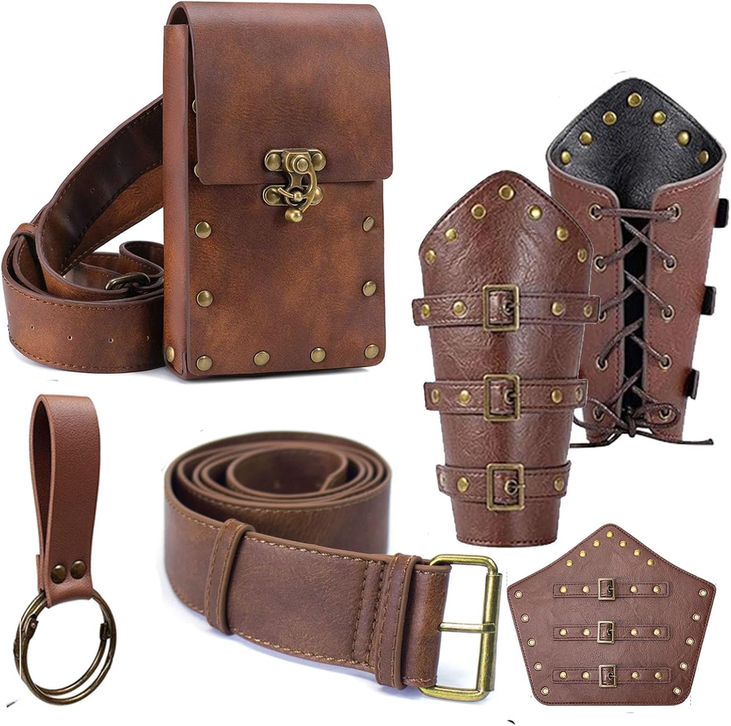 Renaissance Belt Pouch Purse Viking Bracer Hook Halloween Set Medieval Festival Costume Accessory Casual Fanny Pack Waist Bag - Image 8